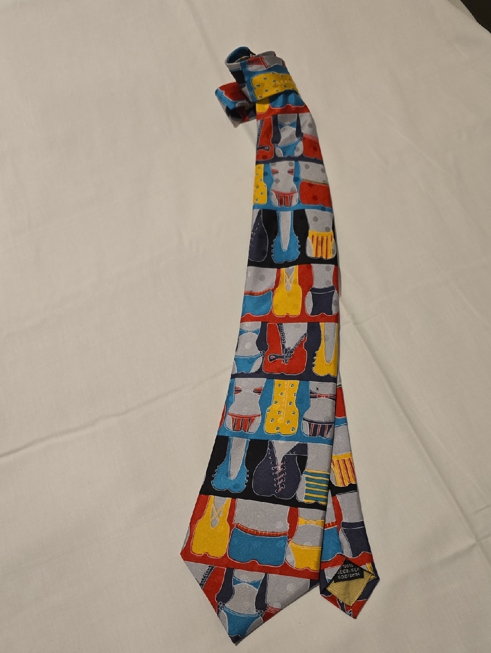 Reine Seide Vintage Silk Colorful Novelty Swimsuit-Pattern Tie - Multicolor